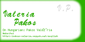 valeria pakos business card